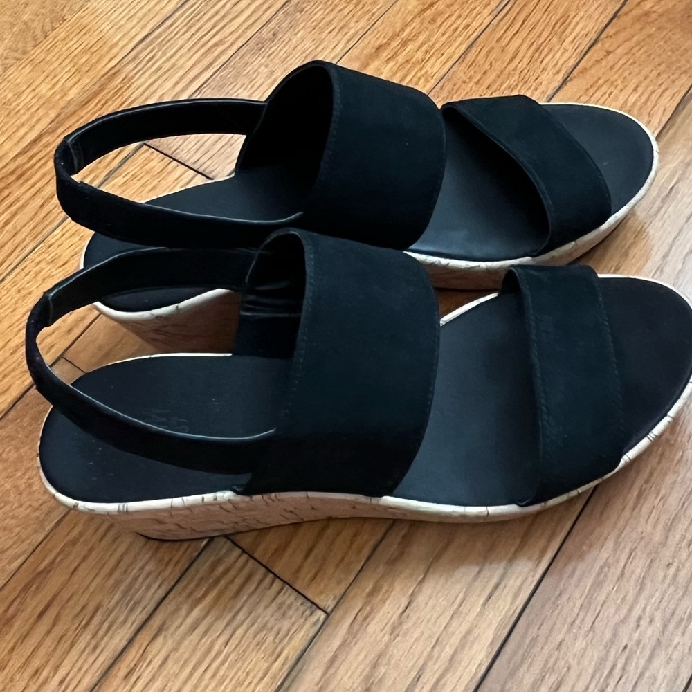 H&M Black Wedge Sandals, size 6